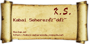 Kabai Seherezádé névjegykártya